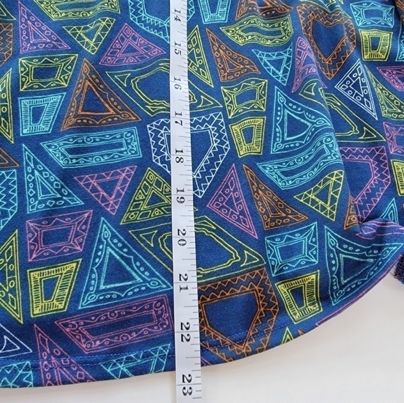 LuLaRoe☆ Nicole Navy Blue Geo Print Crewneck Dress Size S EUC - Picture 9 of 9